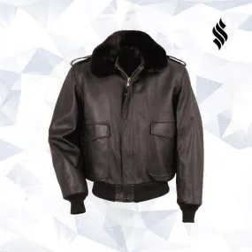 A-2 Naked Cowhide Leather Flight Bomber Jacket