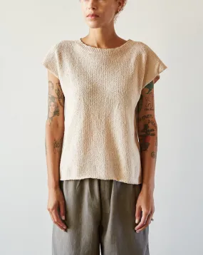 Atelier Delphine Cap Sleeve Boucle Pima Tee, Honey Cream