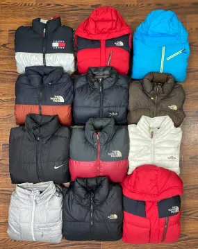 Authentic puffer jackets 20pcs mixed branded