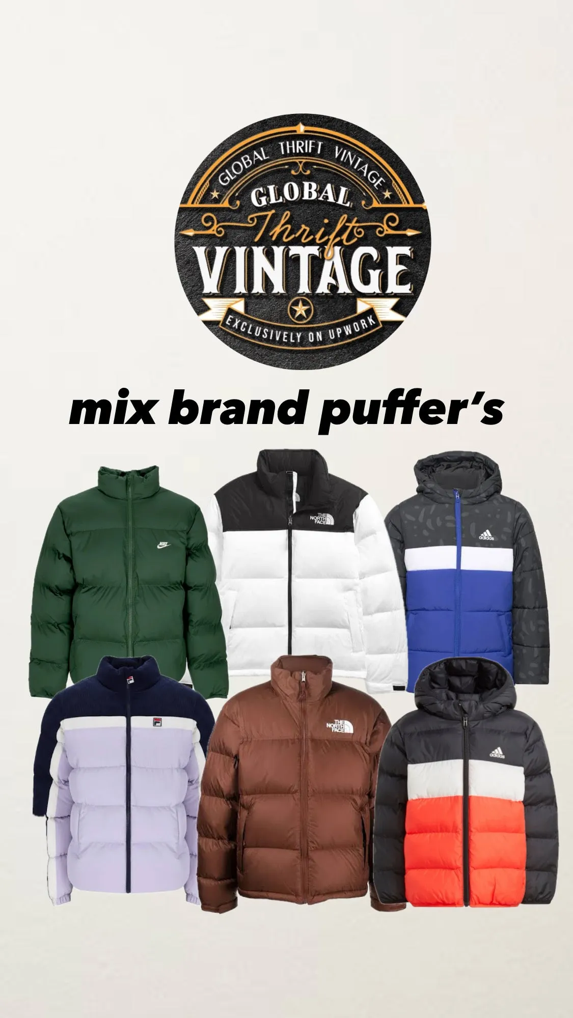 Authentic puffer jackets mixed brand