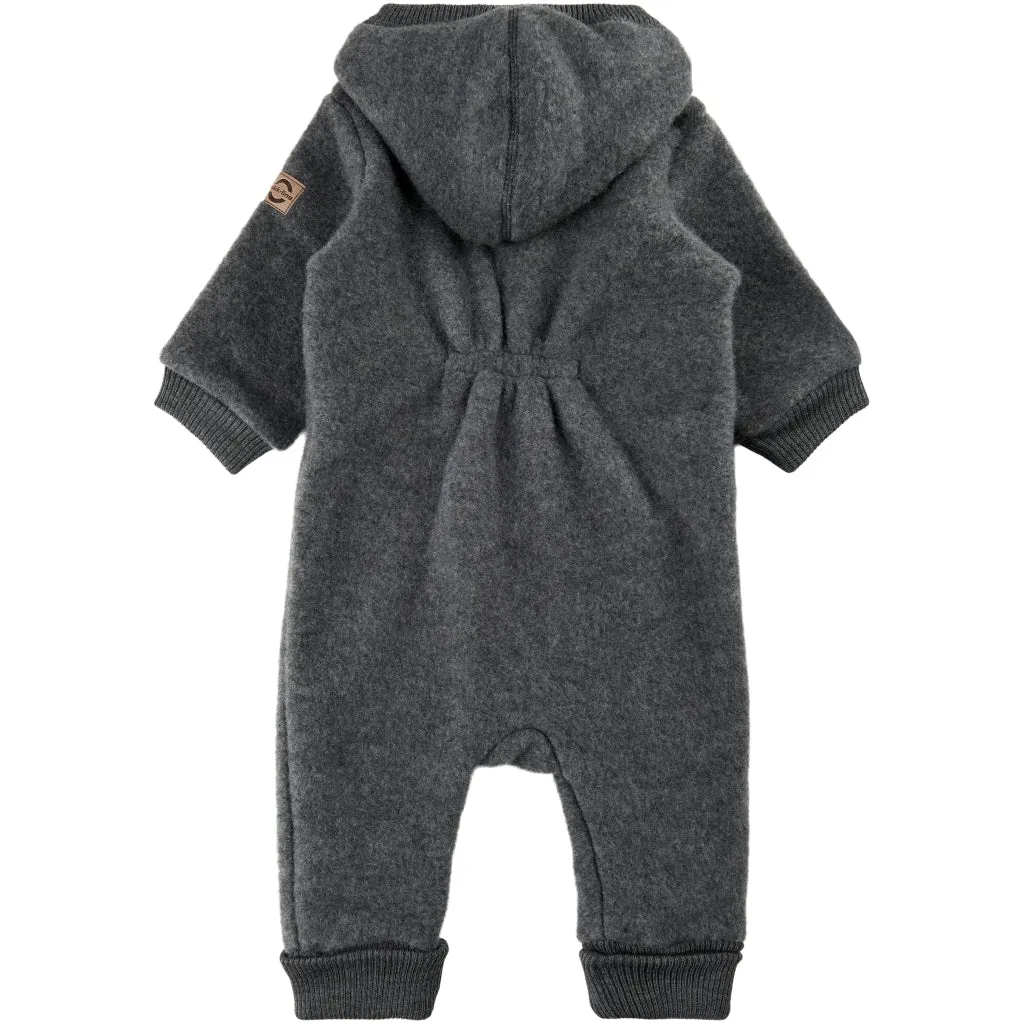 Baby Wool Suit Hooded - Anthracite Melange