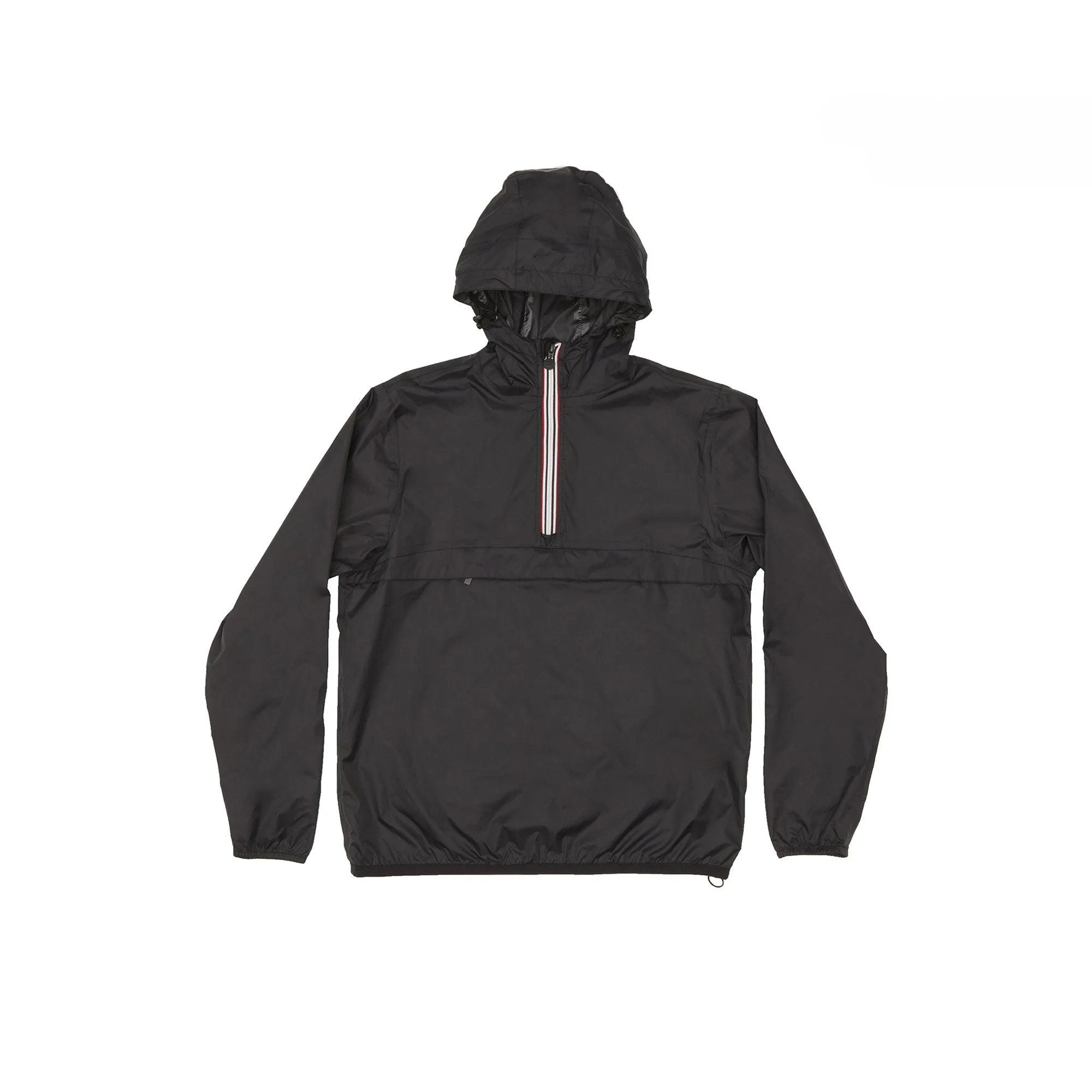 Black Quarter Zip Packable Rain Jacket and windbreaker