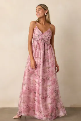 Blooming In Essence Pink Floral Maxi Dress