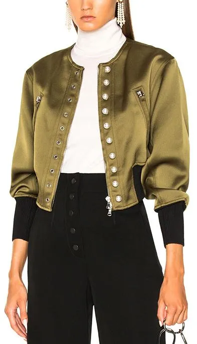 Bomber Jacket with Pearls