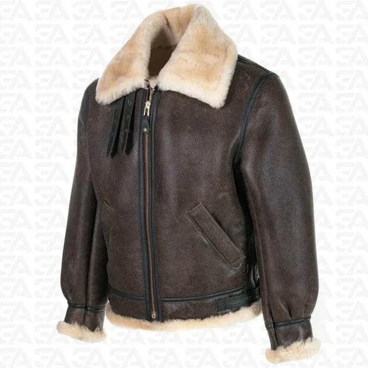 Classic B-3 Sheepskin Leather Bomber Jacket