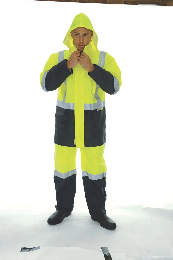 DNC Hi Vis Two Tone Lightweight Rain Jacket With 3M R/Tape (3879)