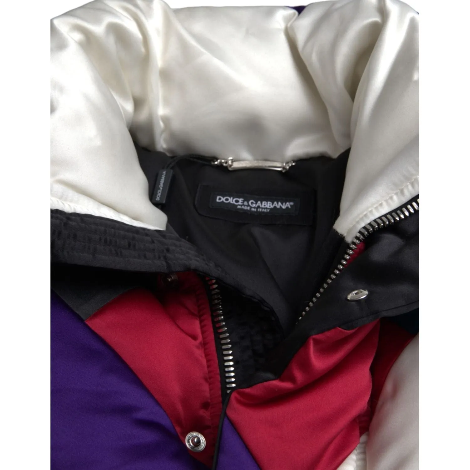 Dolce & Gabbana Multicolor Logo Windbreaker Puffer Jacket