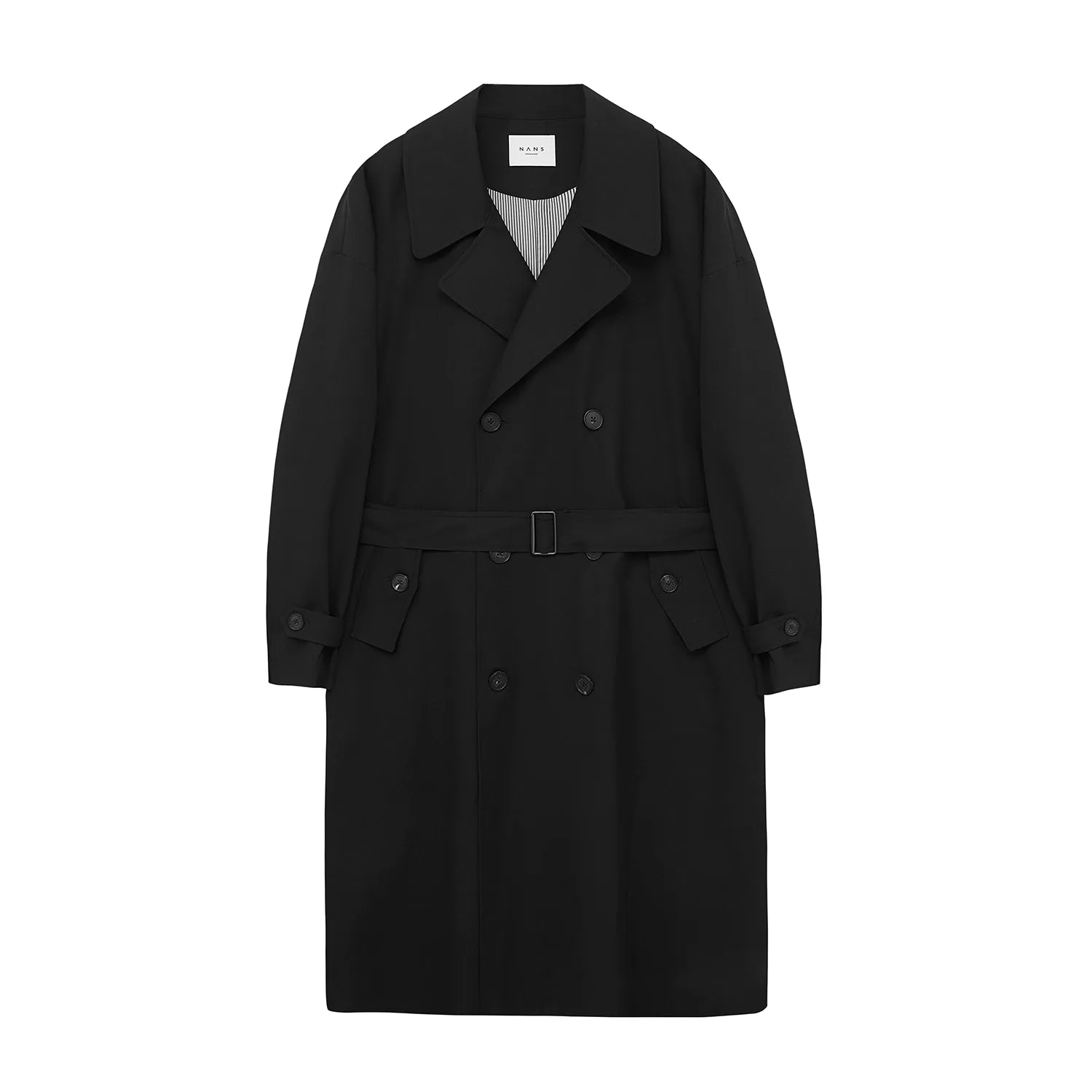 Double-breasted Straight-cut Long Trench Coat