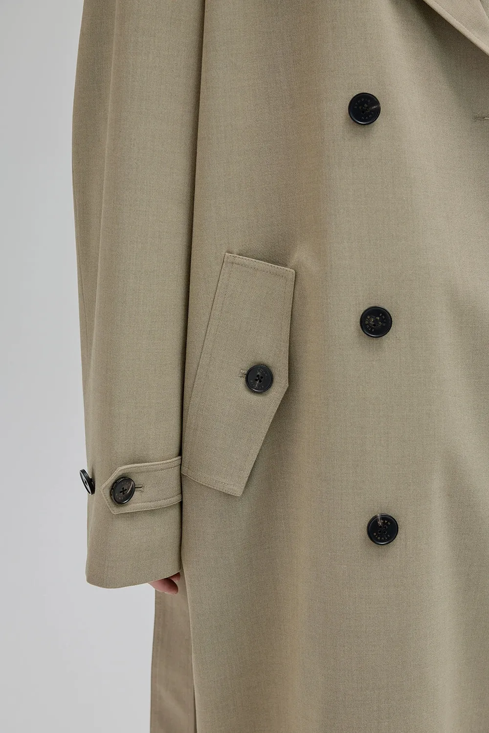 Double-breasted Straight-cut Long Trench Coat