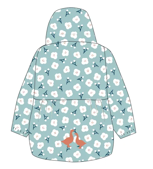 Floral Print Puddle Duck Kids Raincoat