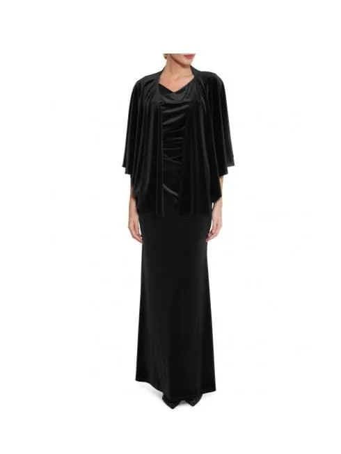 Gina Bacconi Adalyn Velvet Cape Black SRR3286