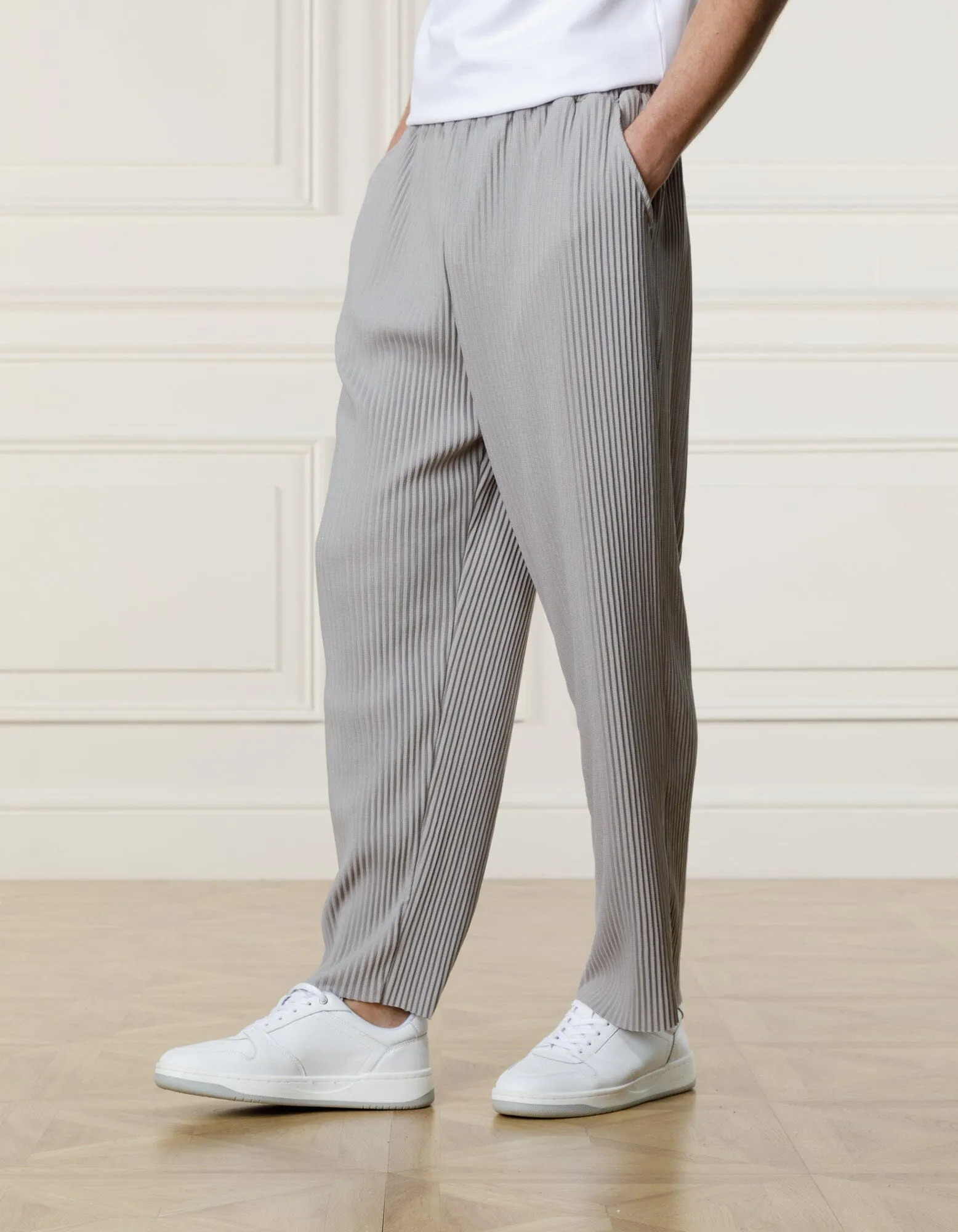 Grey Pleated Trouser