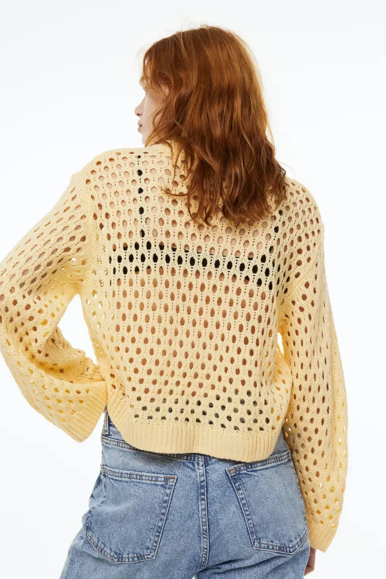 H&M openwork sweater, light yellow