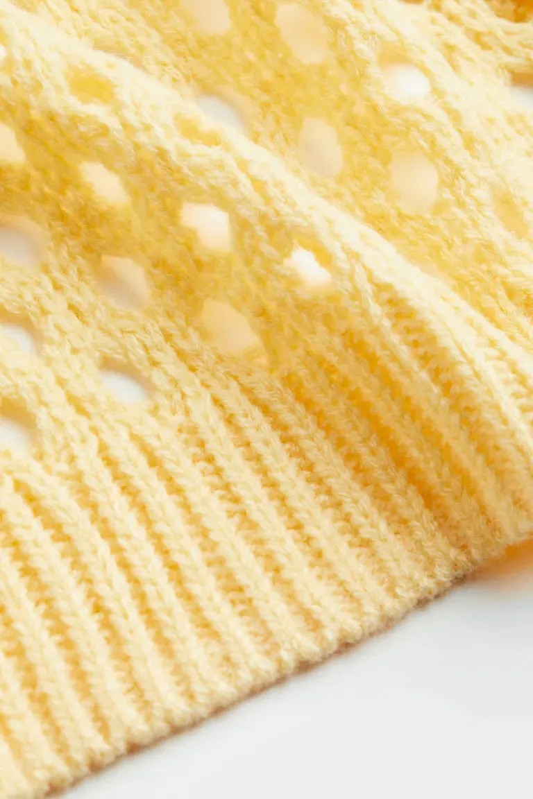 H&M openwork sweater, light yellow