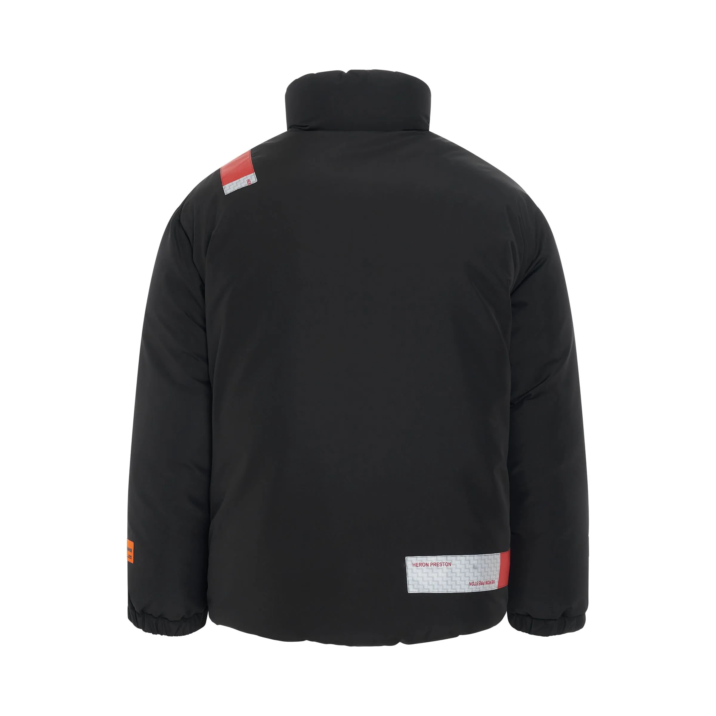 Hiking Tape Puffer Jacket in Black