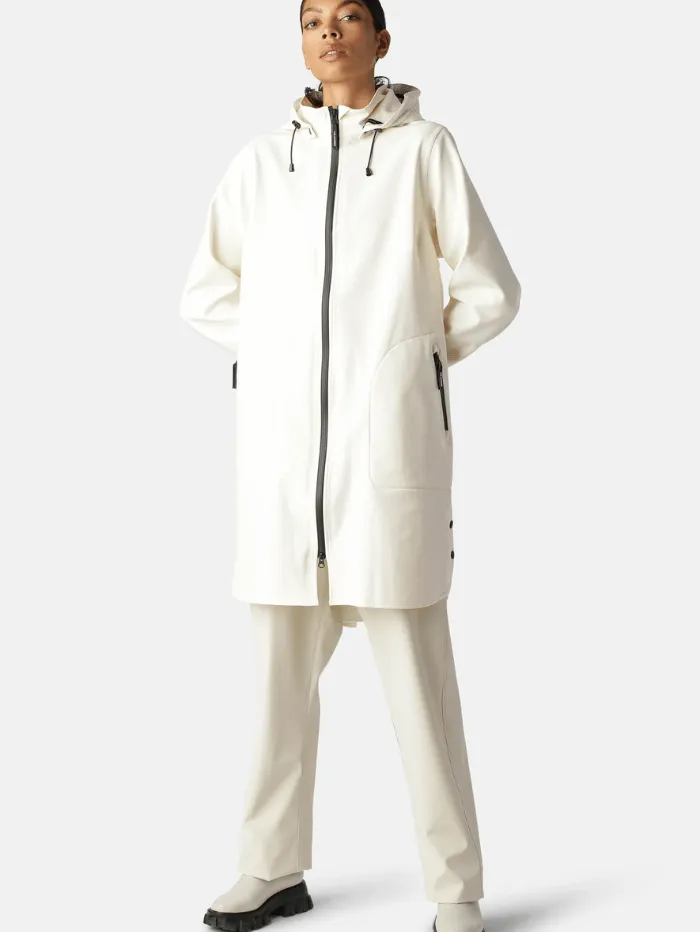 Ilse Jacobsen Rain128 Raincoat In Col 124 White Sugar