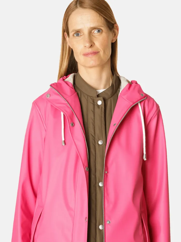 Ilse Jacobsen Raincoat In Magenta Rain228FR Col 917