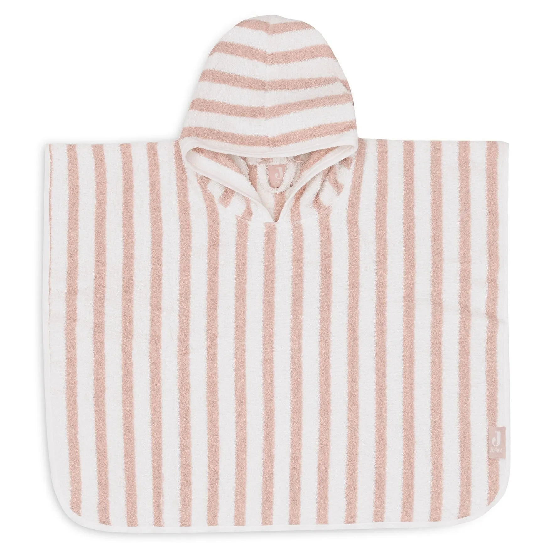 Jollein Bath Poncho Stripe Terry Wild Rose Gots