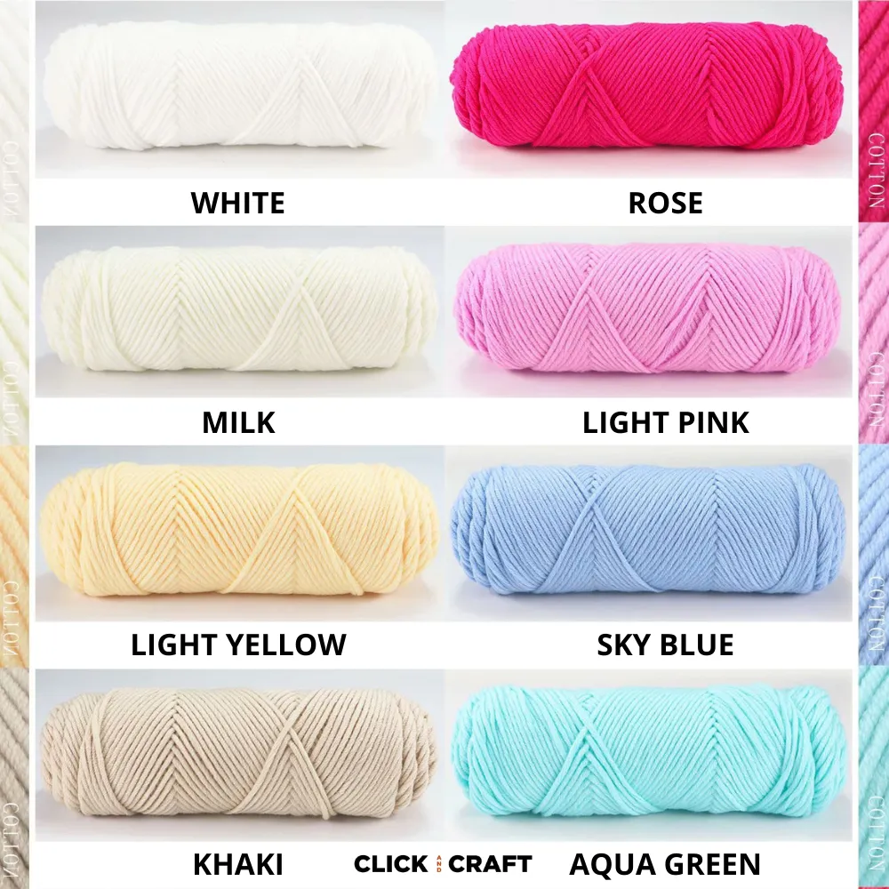 Light Yellow Knitting Cotton Yarn | 8-ply Light Worsted Double Knitting