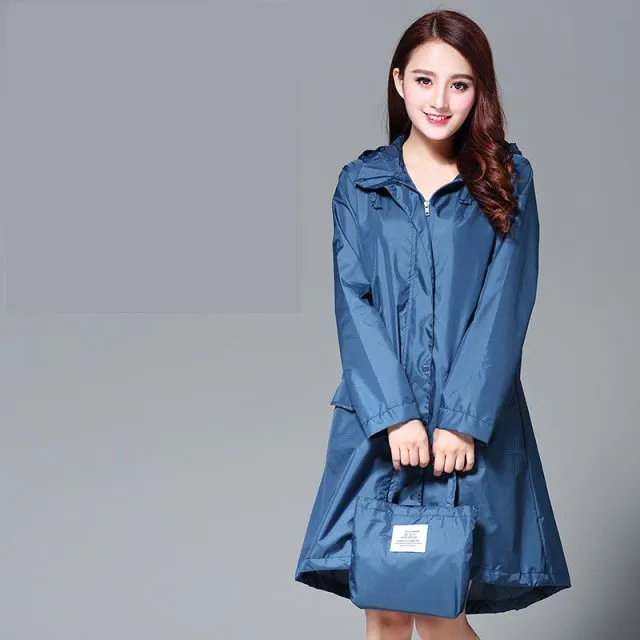 Long Raincoat Women Waterproof Windproof Hooded Light Hiking Men Rain Coat Ponchos Raincoat