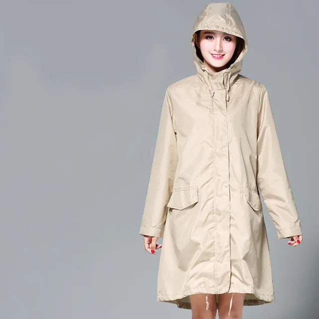 Long Raincoat Women Waterproof Windproof Hooded Light Hiking Men Rain Coat Ponchos Raincoat