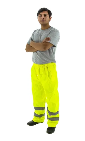 Majestic 75-2351 Hi-Vis Yellow Waterproof Rain Pants ANSI E