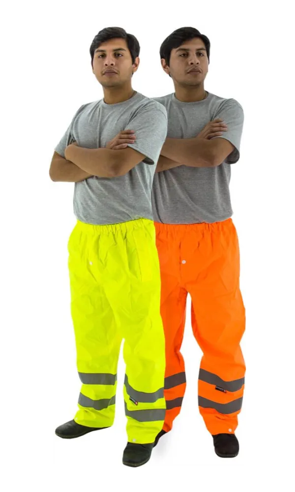 Majestic 75-2352 Hi-Vis Orange Waterproof Rain Pants ANSI E