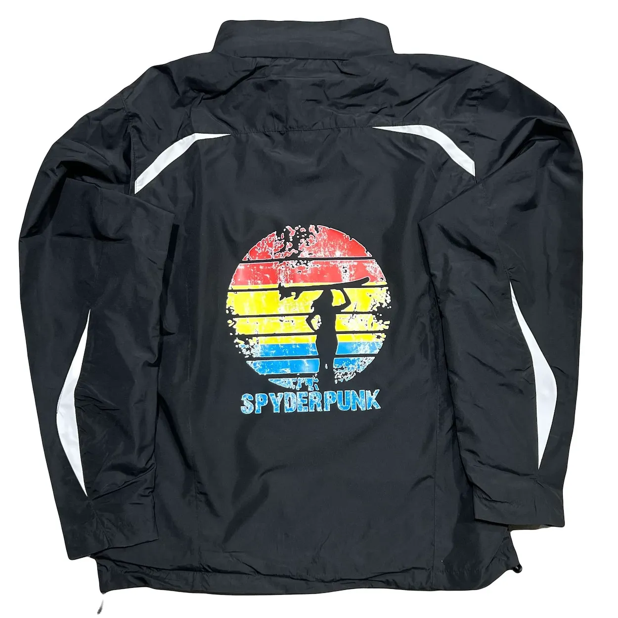 Men's Spyderpunk Windbreaker 90's Surfer Hooded & Lined With Pockets