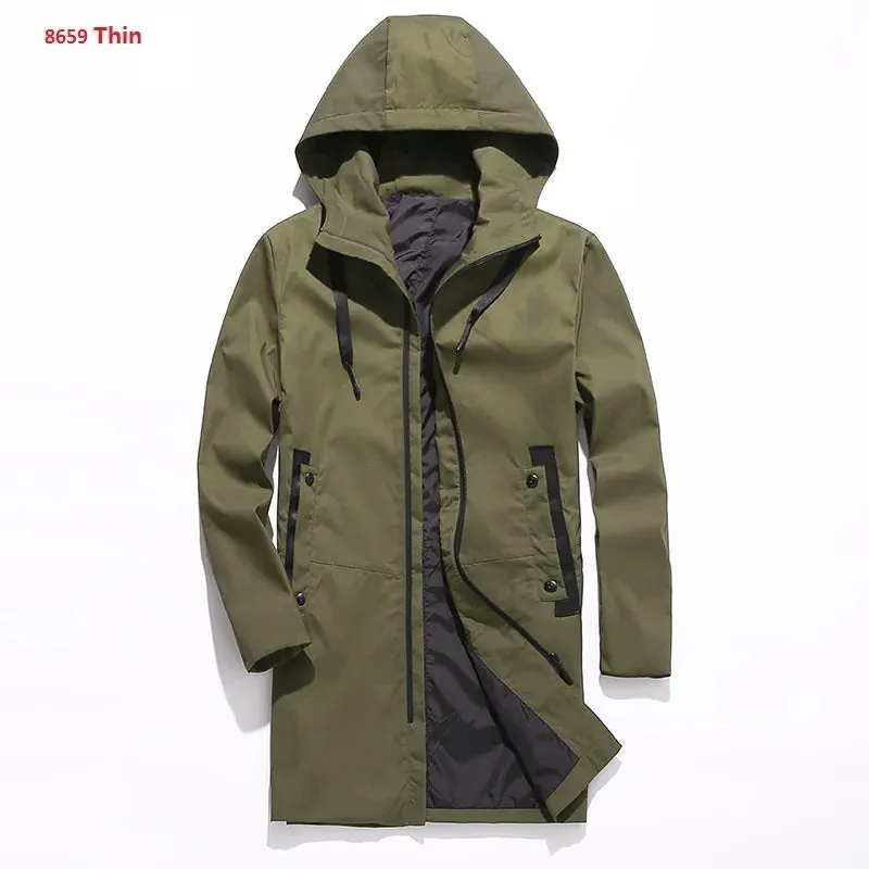 Mens Winter Casual Thick Warm Hooded Windbreaker Jacket