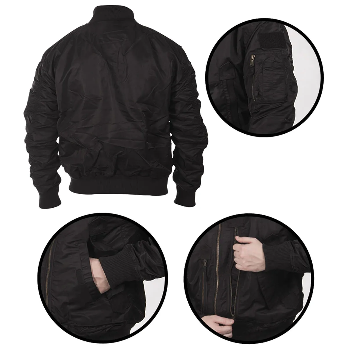 Mil-Tec US Tactical Bomber Flight Jacket Black