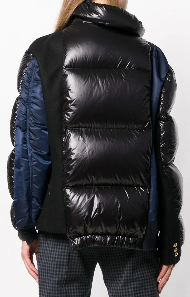 Mixed Fabric Puffer Jacket