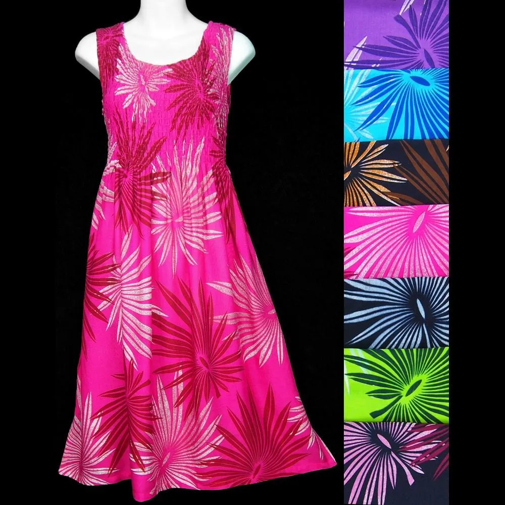 Palm Frond Sarong Tank Dress