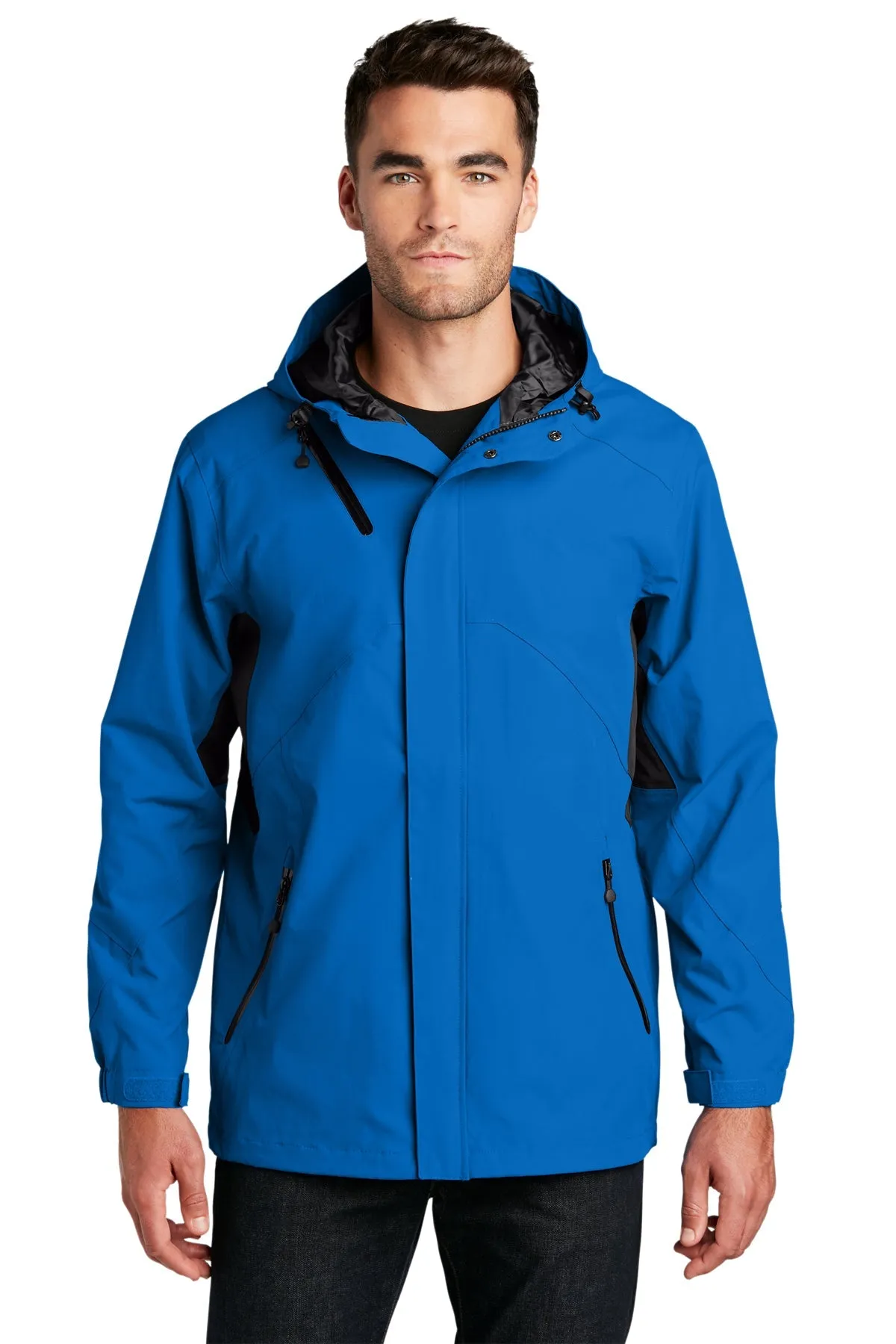 Port Authority Cascade Customized Waterproof Jackets, Imperial Blue/ Black