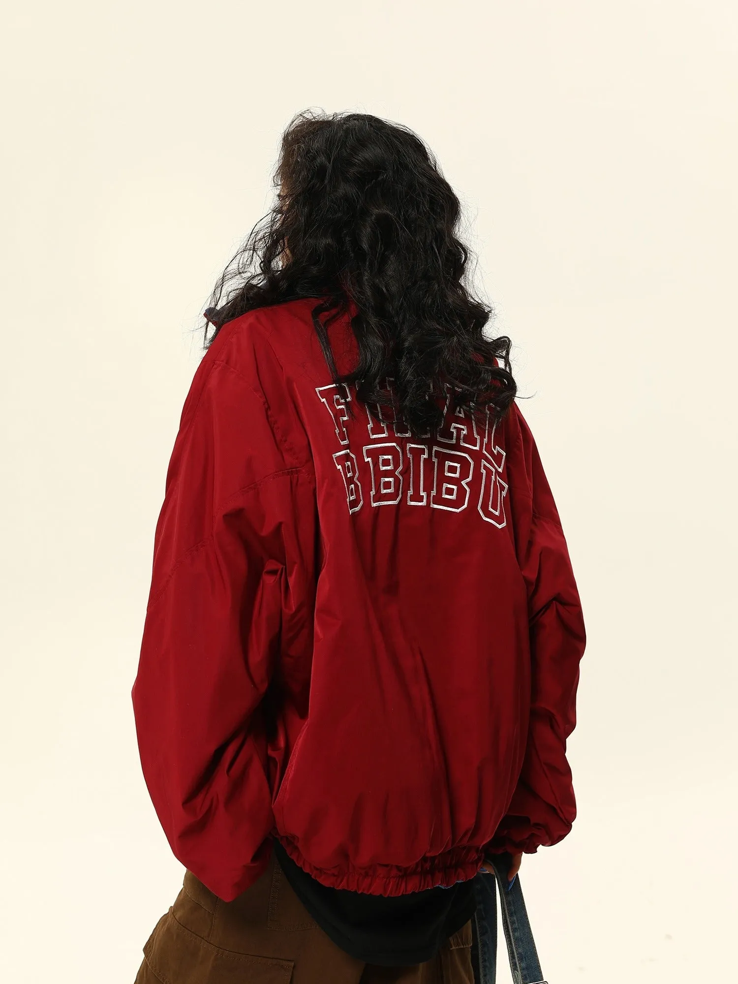 Retro-Style Sports Windbreaker Jacket