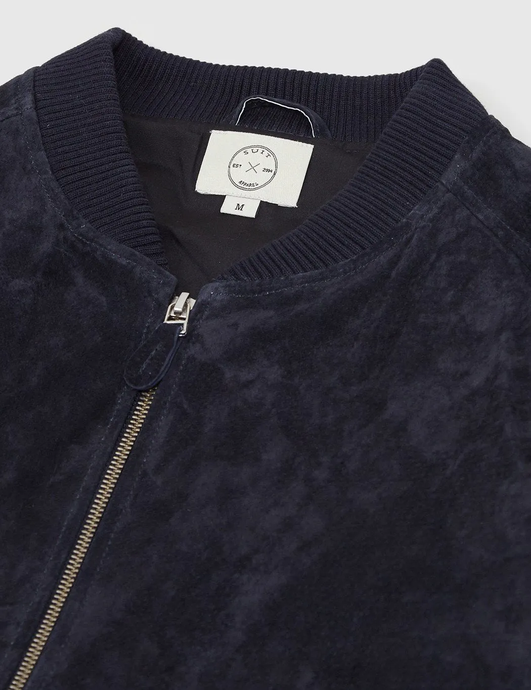 Suit Eleven Suede Bomber Jacket - Dark Navy Blue