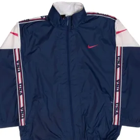 VINTAGE NIKE TEAM USA CLASSIC SWOOSH BLUE WINDBREAKER JACKET 1990S SIZE MEDIUM