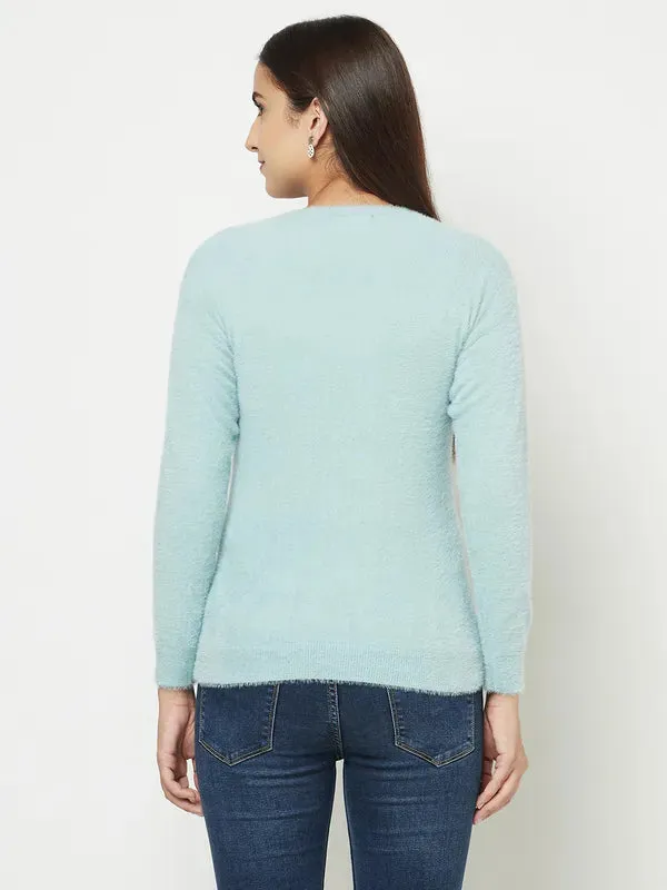 Women Light Teal Sweaters