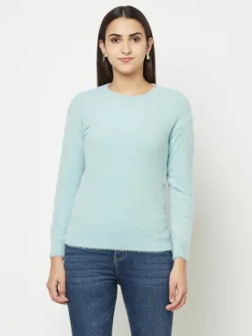 Women Light Teal Sweaters