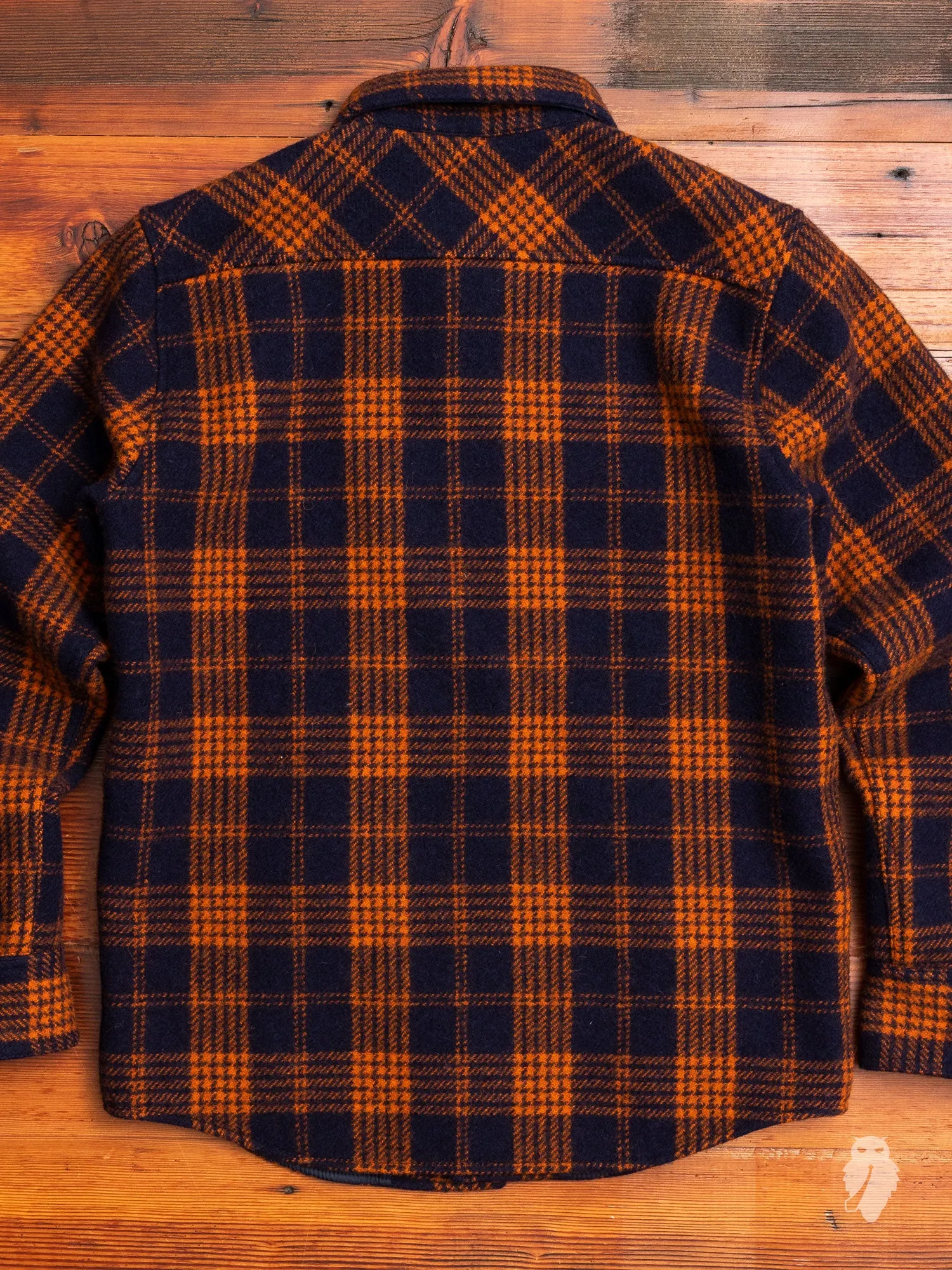 Wool Check Field Jacket in Navy