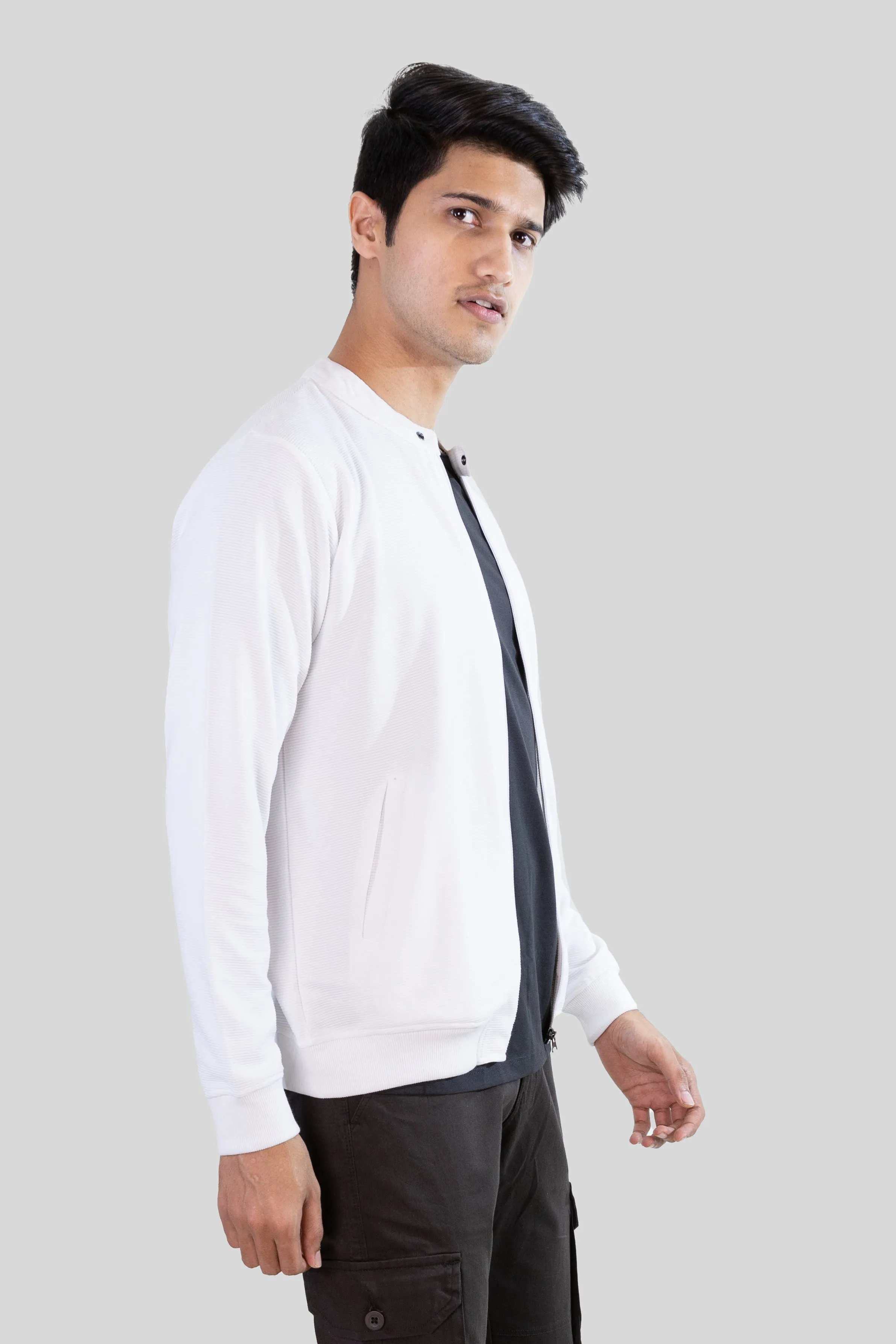 Zip-Up Jacket: White